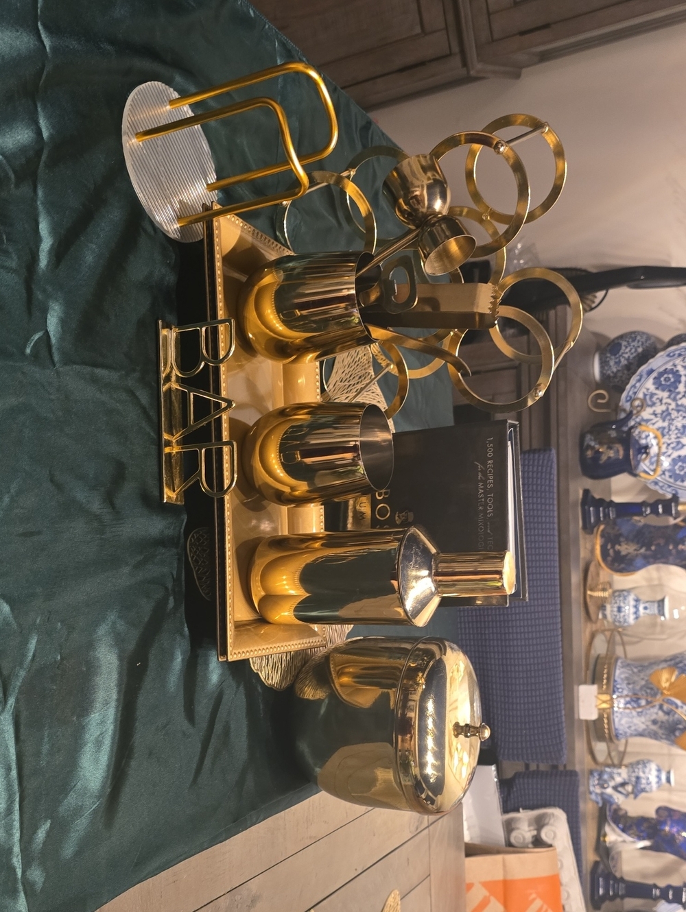 Gold Barware & Accessory Set - Polished Metallic Home Accents